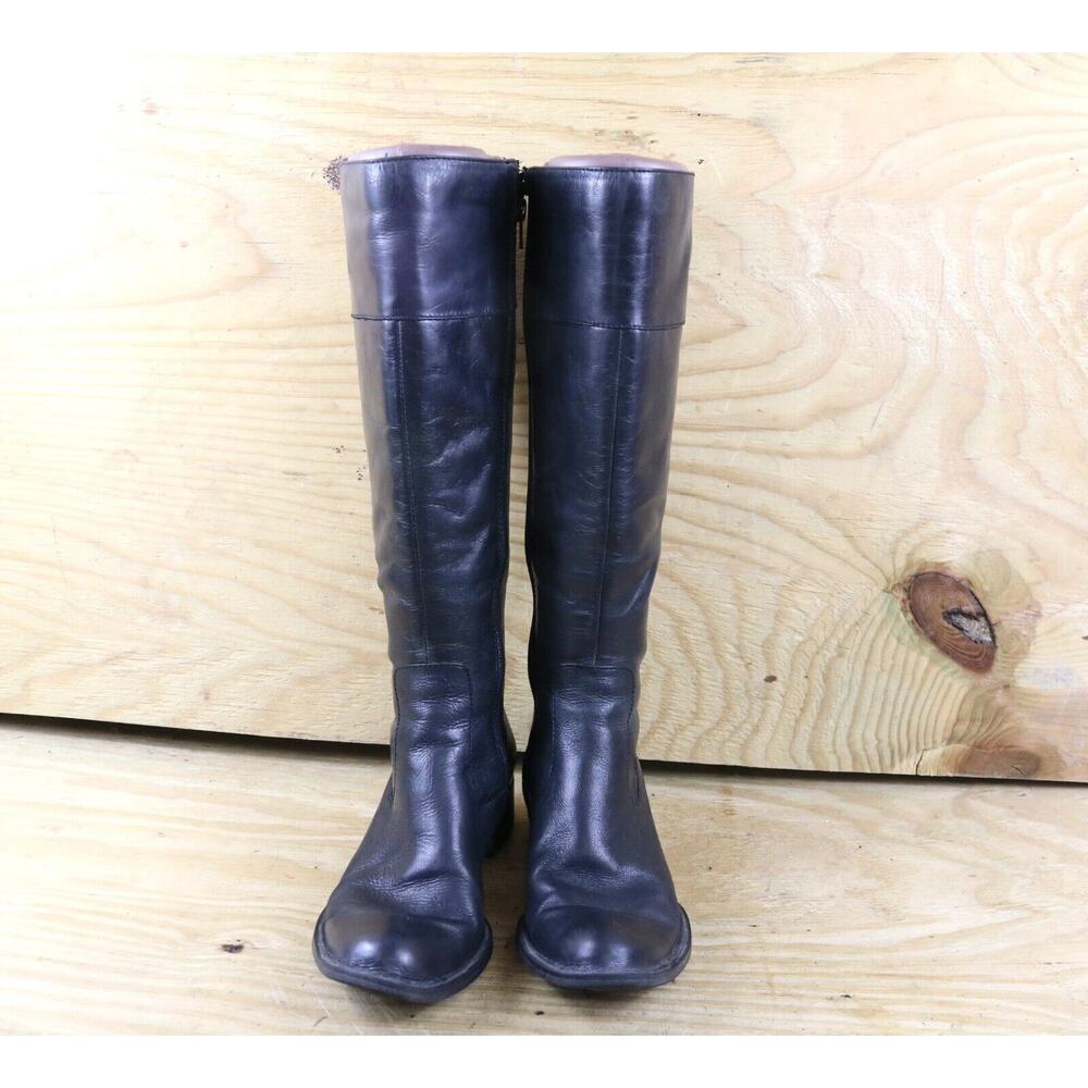 Born Boots Womens 6.5 Black Leather Riding Zip Equestrian Tall - Picture 2 of 6